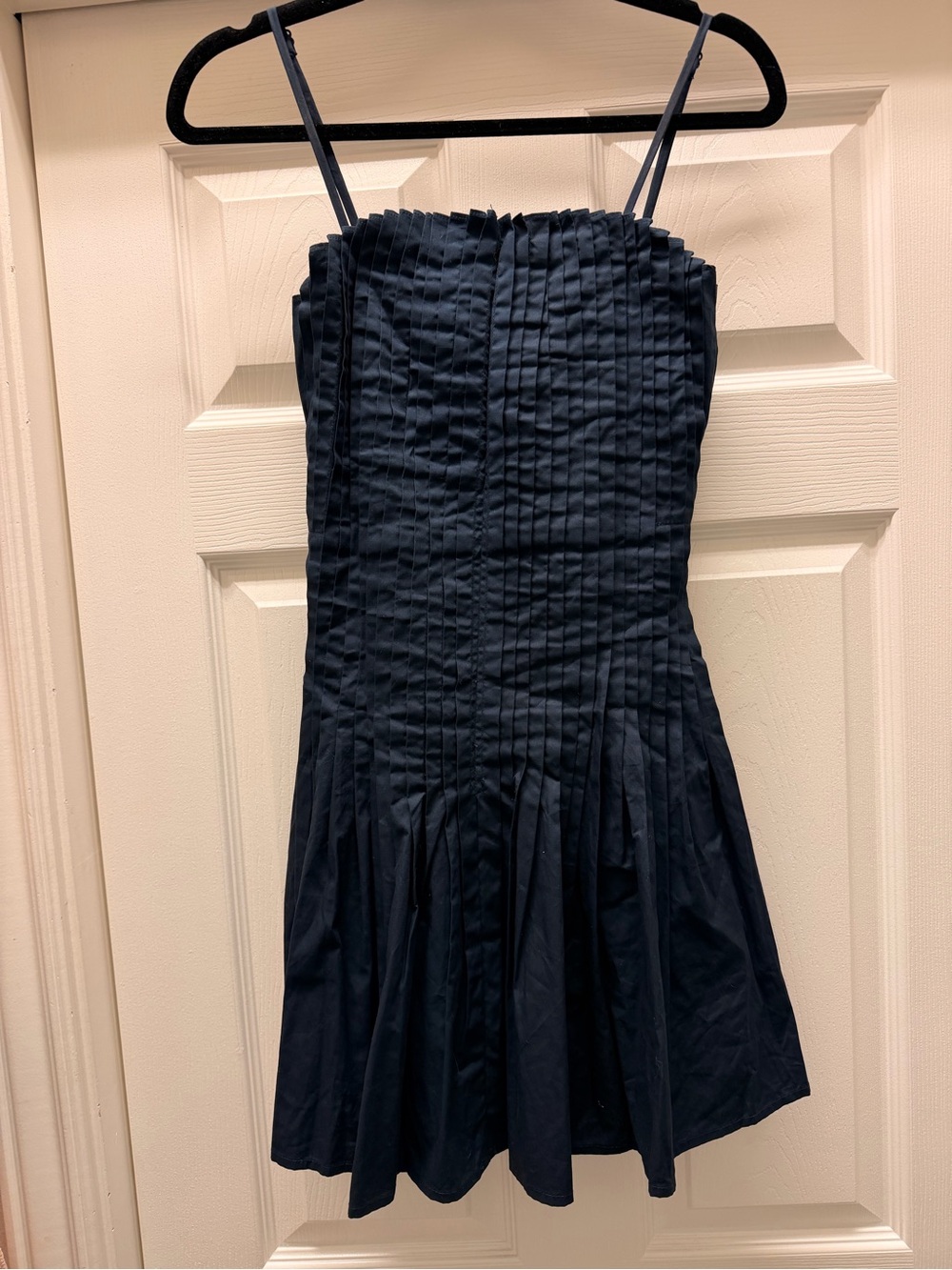Kivari Navy Pleated Strap Sundress for Girls